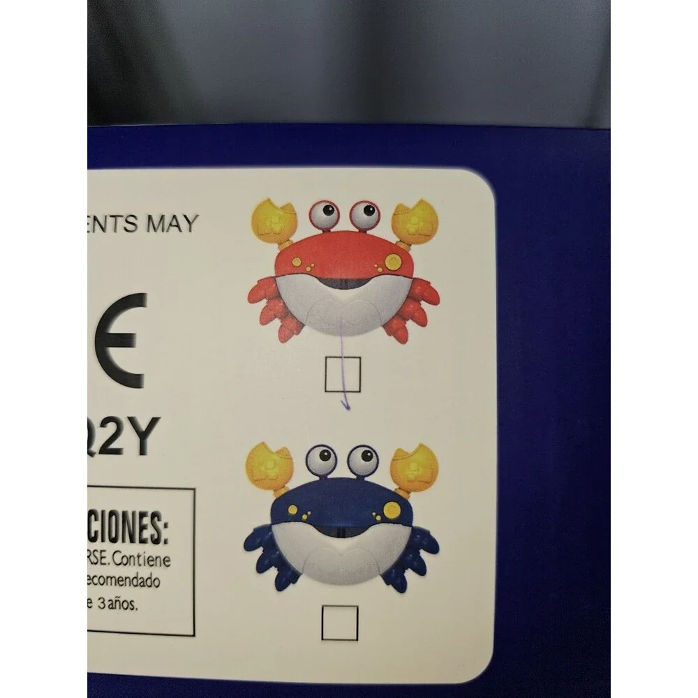 Qichen Musical Crab Bubble Machine Maker Baby Kid Bath Tub Toy, Blue